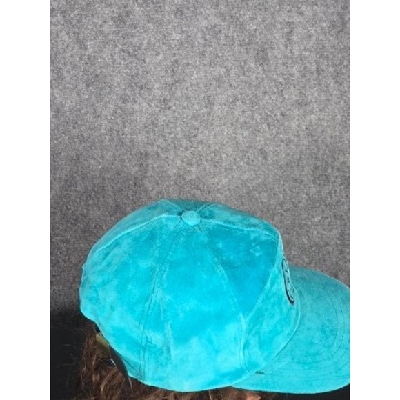 VTG Turquoise Suede Beaver Creek Baseball Cap Adjustable Ski Country Imports - Picture 9 of 9